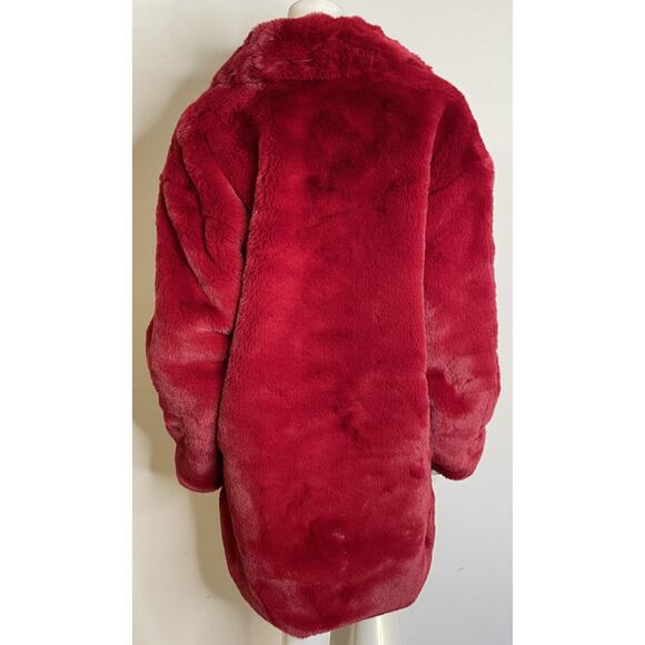Double D Ranch Montana Chill Red Faux Fur Jacket XL NWT Banjo Burgundy Concho - Picture 3 of 14